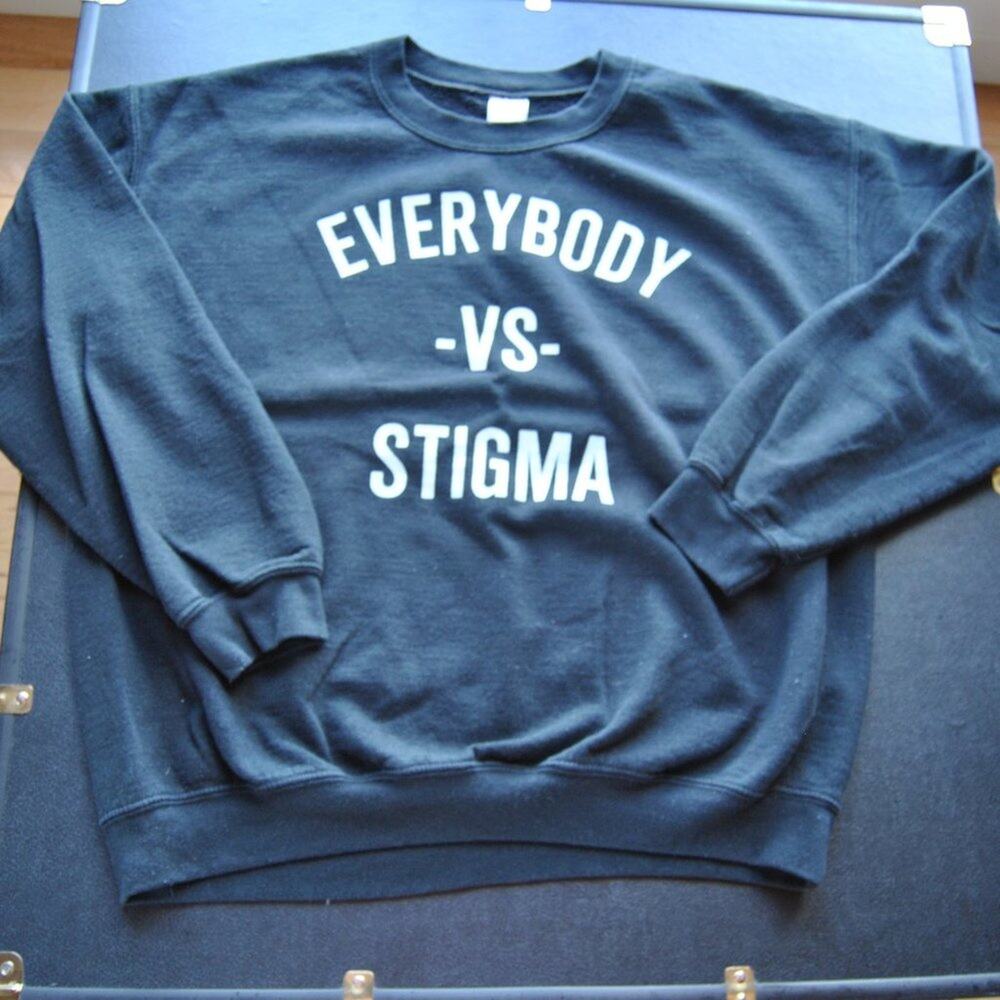 Everybody vs. Stigma Black & White Crewneck Sweater Large